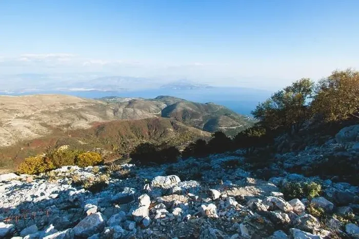 Framed Print : Mount Pantokrator vibrant landscape summit Framed Print : Mount Pantokrator vibrant landscape summit