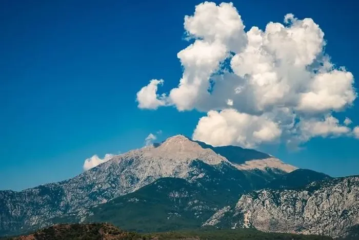 Framed Print : Mount Tahtali in Turkey, in Kemer, clouds over the mountain, landmark, top of the Taurus Mountains Framed Print : Mount Tahtali in Turkey, in Kemer, clouds over the mountain, landmark, top of the Taurus Mountains