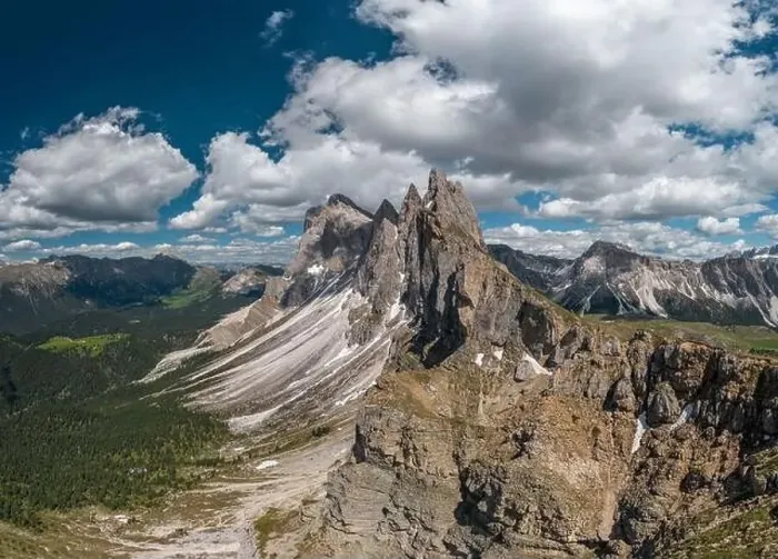 Framed Print : Mountain landscape on Seceda mountain in Dolomites, Italy at summer Framed Print : Mountain landscape on Seceda mountain in Dolomites, Italy at summer