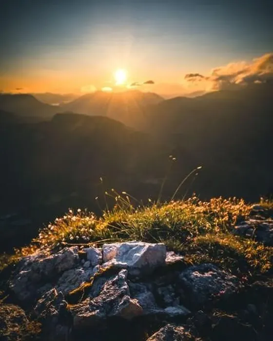 Framed Print : mountain Landscape during Sunset at Loser in Salzkammergut Austria Framed Print : mountain Landscape during Sunset at Loser in Salzkammergut Austria