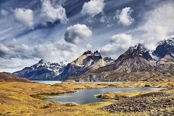 Mountain landscape, Torres del Paine National Park, Patagonia, Chile