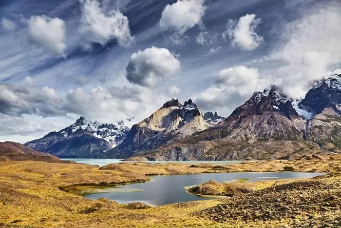 Framed Print : Mountain landscape, Torres del Paine National Park, Patagonia, Chile Framed Print : Mountain landscape, Torres del Paine National Park, Patagonia, Chile