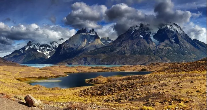 Framed Print : Mountain panorama, Torres del Paine National Park, Patagonia, Chile Framed Print : Mountain panorama, Torres del Paine National Park, Patagonia, Chile