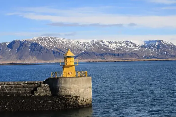Framed Print : A Mountain view from Reykjavik on a whale watch Framed Print : A Mountain view from Reykjavik on a whale watch