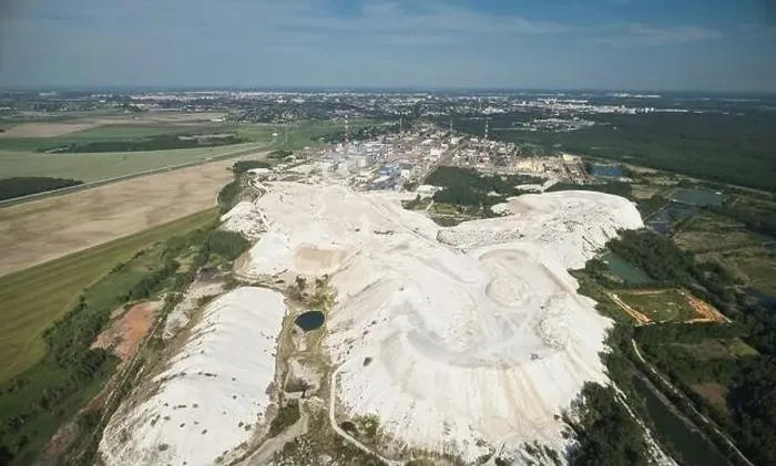 Framed Print : Mountain waste from industrial plant aerial drone view Framed Print : Mountain waste from industrial plant aerial drone view