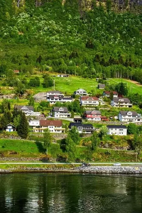 Framed Print : Mountains and Fiord over Norwegian Village, Olden, Innvikfjorden, Norway, Europe Framed Print : Mountains and Fiord over Norwegian Village, Olden, Innvikfjorden, Norway, Europe