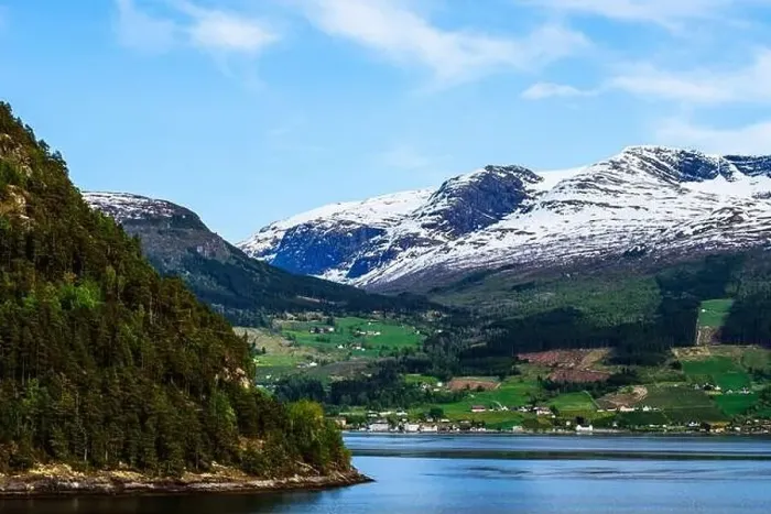 Framed Print : Mountains and Fiord over Norwegian Village, Olden, Innvikfjorden, Norway, Europe Framed Print : Mountains and Fiord over Norwegian Village, Olden, Innvikfjorden, Norway, Europe
