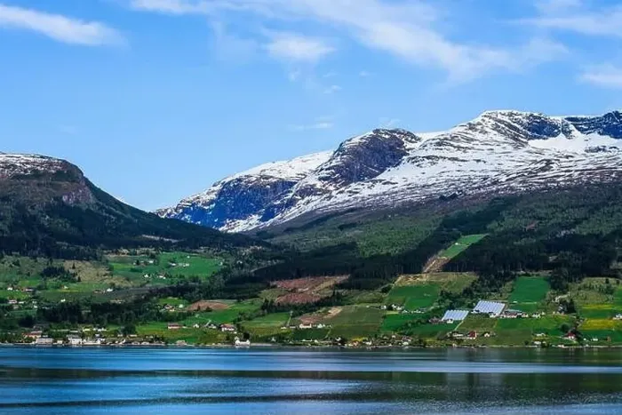 Framed Print : Mountains and Fiord over Norwegian Village, Olden, Innvikfjorden, Norway, Europe Framed Print : Mountains and Fiord over Norwegian Village, Olden, Innvikfjorden, Norway, Europe