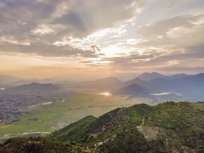 Framed Print : Mountains, river and city of Nha Trang, view from a drone Framed Print : Mountains, river and city of Nha Trang, view from a drone