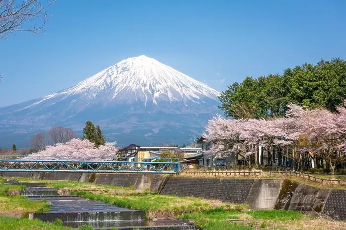 Framed Print : Mt. Fuji viewed from rural Shizuoka Prefecture in spring season Framed Print : Mt. Fuji viewed from rural Shizuoka Prefecture in spring season