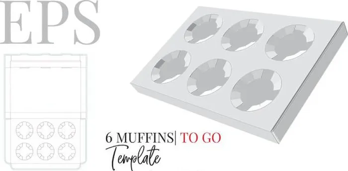 Framed Print : Muffins to go six pack, die cut template Framed Print : Muffins to go six pack, die cut template