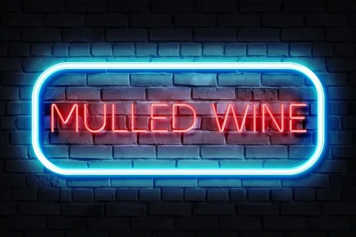 Framed Print : Mulled Wine Neon Sign Illustration on a dark background Framed Print : Mulled Wine Neon Sign Illustration on a dark background