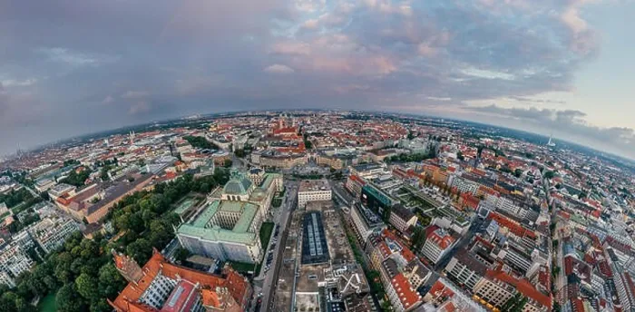 Framed Print : Munich city air drone 360 vr virtual reality panorama Framed Print : Munich city air drone 360 vr virtual reality panorama