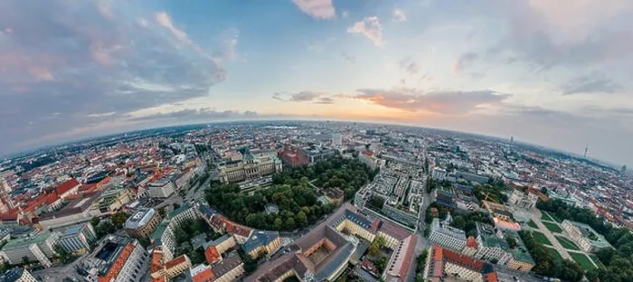 Framed Print : Munich city air drone 360 vr virtual reality panorama Framed Print : Munich city air drone 360 vr virtual reality panorama