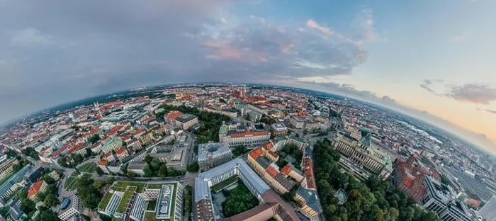 Framed Print : Munich city air drone 360 vr virtual reality panorama Framed Print : Munich city air drone 360 vr virtual reality panorama
