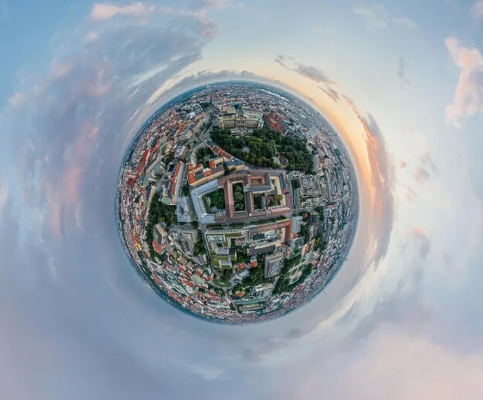 Framed Print : Munich city air drone 360 vr virtual reality panorama Framed Print : Munich city air drone 360 vr virtual reality panorama