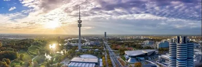 Framed Print : Munich Olympiaturm München skyline aerial panoramic view photo town building architecture travel in Germany Framed Print : Munich Olympiaturm München skyline aerial panoramic view photo town building architecture travel in Germany