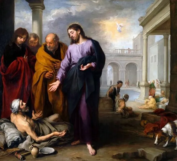 Framed Print : Murillo. Christ healing the Paralytic at the Pool of Bethesda by the Spanish artist Framed Print : Murillo. Christ healing the Paralytic at the Pool of Bethesda by the Spanish artist