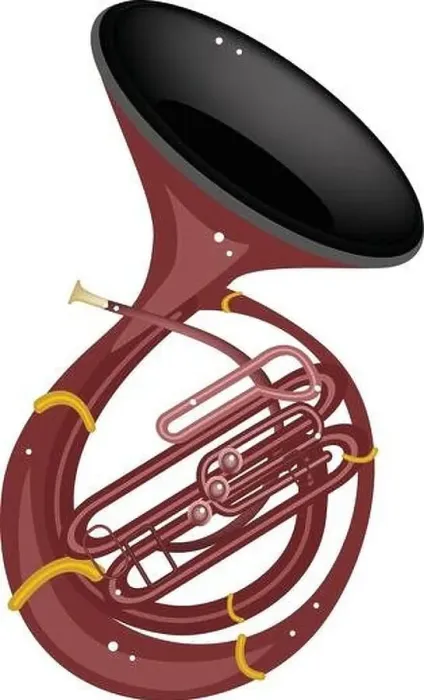 Framed Print : Music Instrument, An Illustration Brown Color of Vintage Sousaphone Isolated on White Background Framed Print : Music Instrument, An Illustration Brown Color of Vintage Sousaphone Isolated on White Background