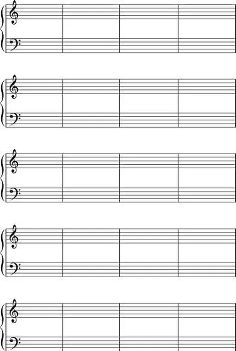 Framed Print : Music note stave with treble and bass clefs a4 sheet Framed Print : Music note stave with treble and bass clefs a4 sheet