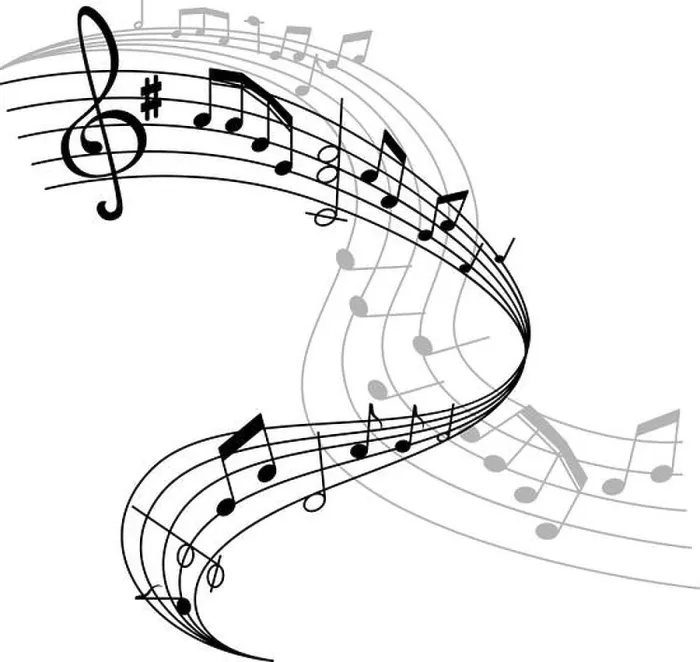Framed Print : Musical staff or music stave icon of notes and clef for music concert. Vector poster design of musical notes on staff for jazz night or classical oper