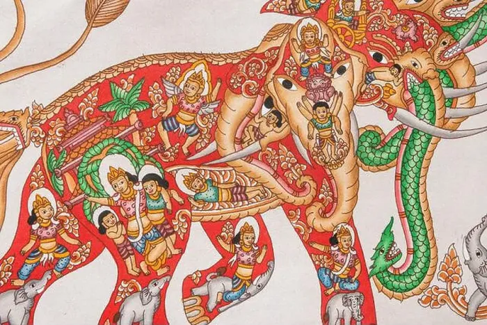 Framed Print : Myanmar (Burma) Mandalay Division Bagan the old historic capital, dancing elephant on sand painting Framed Print : Myanmar (Burma) Mandalay Division Bagan the old historic capital, dancing elephant on sand painting
