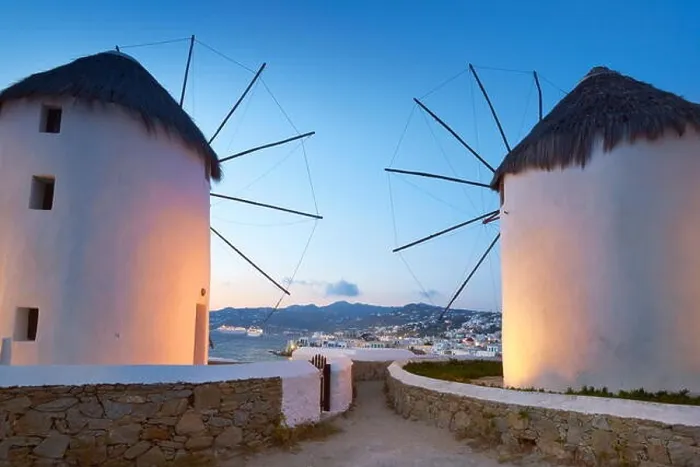 Framed Print : Mykonos evening landscape with a windmills, Mykonos Island, Cyclades Islands, Greece Framed Print : Mykonos evening landscape with a windmills, Mykonos Island, Cyclades Islands, Greece