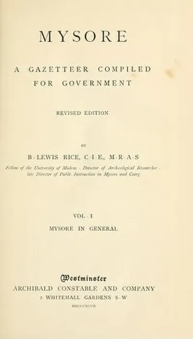 Framed Print : Mysore: a gazetteer compiled for government : Rice, B. Lewis (Benjamin Lewis), 1837-1927 Framed Print : Mysore: a gazetteer compiled for government : Rice, B. Lewis (Benjamin Lewis), 1837-1927