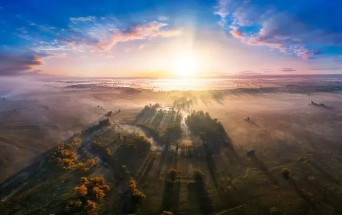 Framed Print : Mystical morning river, the sun's rays shine through the fog Framed Print : Mystical morning river, the sun's rays shine through the fog