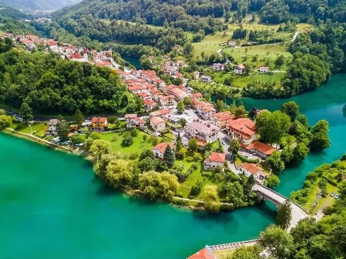 Framed Print : Most na Soci by Emerald Green Soca River in Slovenia Framed Print : Most na Soci by Emerald Green Soca River in Slovenia