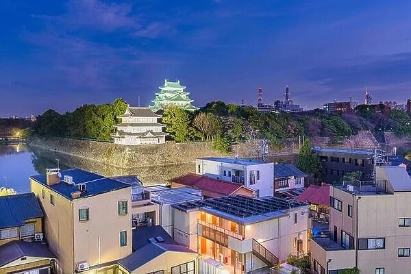 Nagoya, Japan cityscape and castle