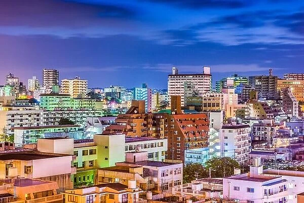 Naha, Okinawa, Japan downtown skyline at night