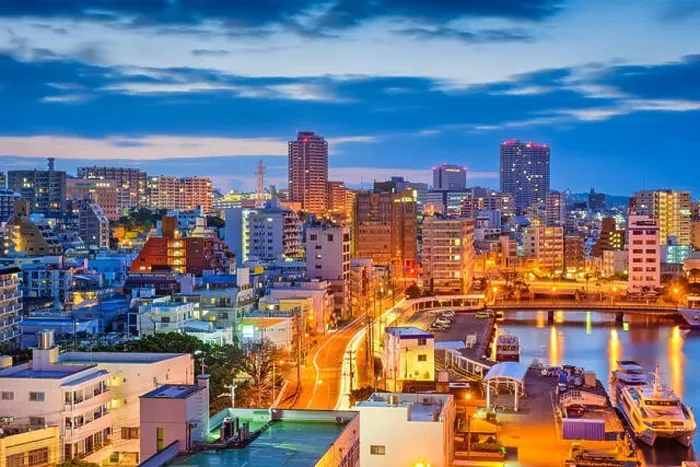 Framed Print : Naha, Okinawa, Japan downtown skyline at night Framed Print : Naha, Okinawa, Japan downtown skyline at night