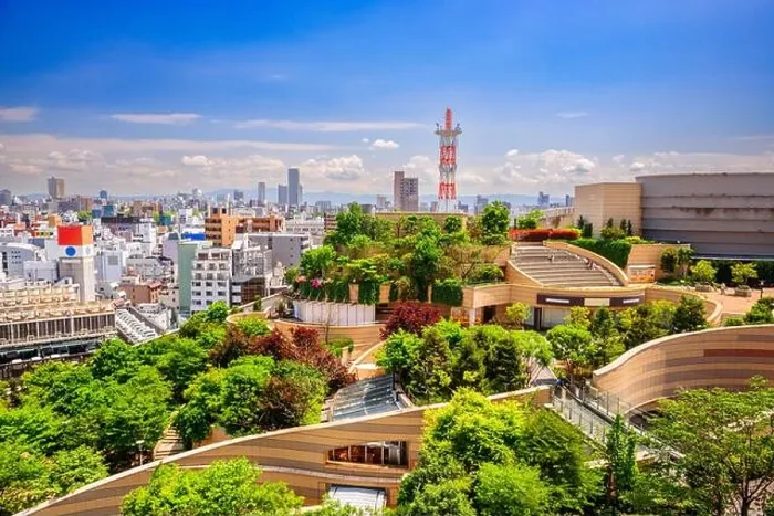 Framed Print : Namba Parks, Osaka, Japan cityscape and view Framed Print : Namba Parks, Osaka, Japan cityscape and view