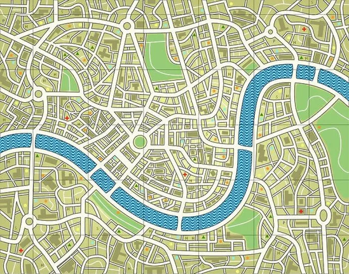 Framed Print : Nameless city map Framed Print : Nameless city map