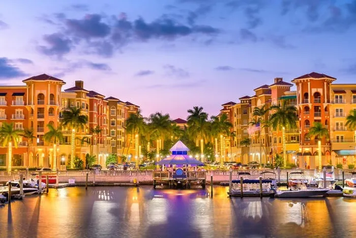 Framed Print : Naples, Florida, USA downtown skyline at dusk Framed Print : Naples, Florida, USA downtown skyline at dusk