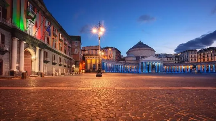 Framed Print : Naples, Italy. Cityscape image of Naples, Italy with the view of large public town square Piazza del Plebiscito at night Framed Print : Naples, Italy. Cityscape image of Naples, Italy with the view of large public town square Piazza del Plebiscito at night