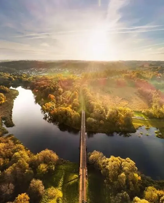 Framed Print : A narrow railway in Anykščiai city Lithuania from drone perspective Framed Print : A narrow railway in Anykščiai city Lithuania from drone perspective