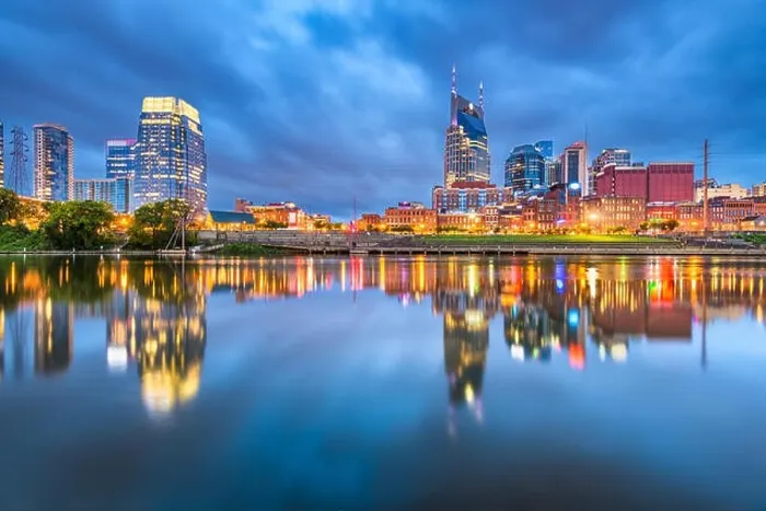 Framed Print : Nashville, Tennessee, USA downtown cityscape at dusk Framed Print : Nashville, Tennessee, USA downtown cityscape at dusk