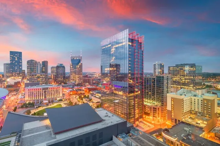 Framed Print : Nashville, Tennessee, USA downtown cityscape at dusk Framed Print : Nashville, Tennessee, USA downtown cityscape at dusk