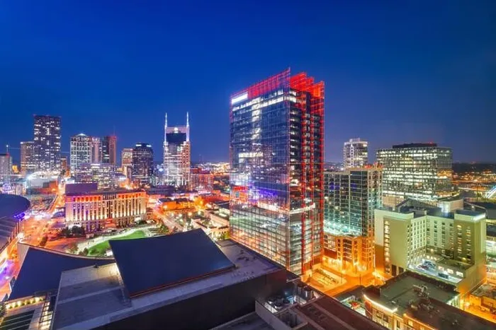 Framed Print : Nashville, Tennessee, USA downtown cityscape at dusk Framed Print : Nashville, Tennessee, USA downtown cityscape at dusk