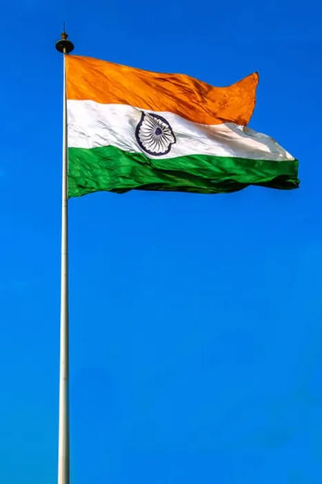Framed Print : National Flag of India is a horizontal rectangular tricolour of deep saffron