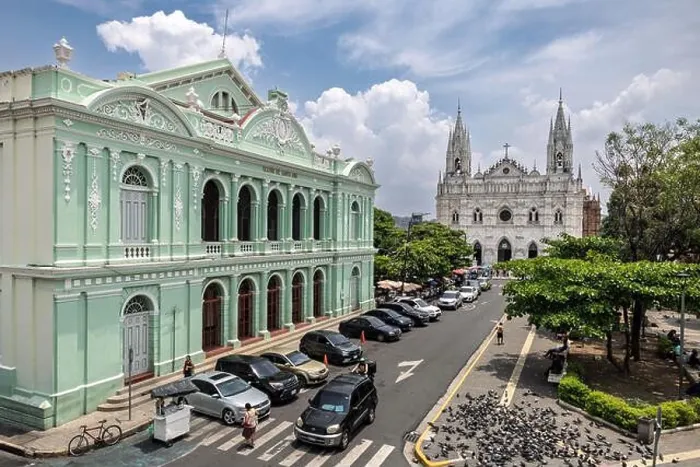 Framed Print : National Theatre & Catedral de Santa Ana, from Town (City) Hall, Parque Libertad, Santa Ana, El Salvador Framed Print : National Theatre & Catedral de Santa Ana, from Town (City) Hall, Parque Libertad, Santa Ana, El Salvador