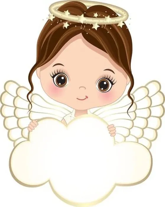 Framed Print : Nativity Cute Angel Holding Blank Cloud to Customize Your Text