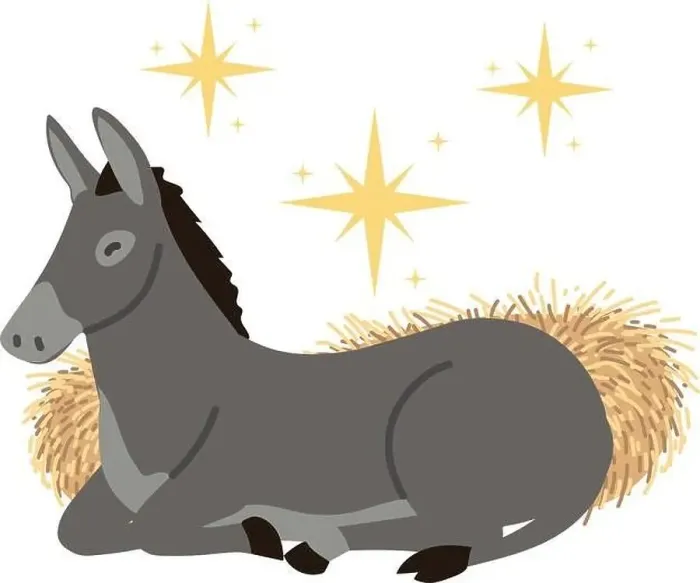 Framed Print : nativity, manger donkey animal cartoon vector illustration Framed Print : nativity, manger donkey animal cartoon vector illustration