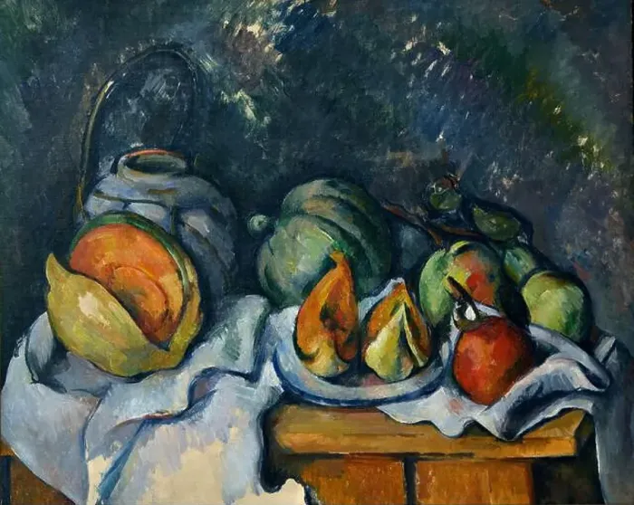 Framed Print : Nature mort aux fruits et pot de gingembre - Still Life with Fruit Framed Print : Nature mort aux fruits et pot de gingembre - Still Life with Fruit