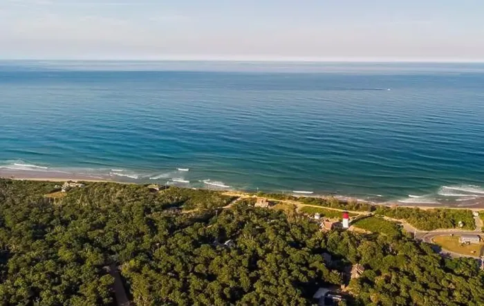 Framed Print : Nauset Beach with Nauset Light, aerial view Framed Print : Nauset Beach with Nauset Light, aerial view