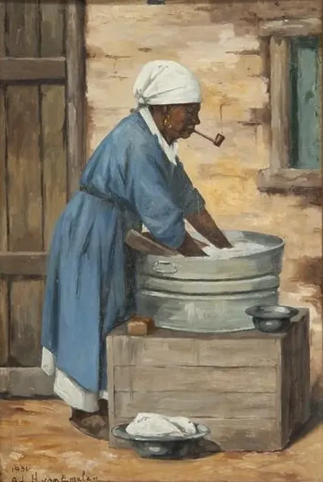 Framed Print : Negra com Cachimbo, Turbante Branco Lavando Roupa 1931 by Adrien Henri Vital van Emelen Framed Print : Negra com Cachimbo, Turbante Branco Lavando Roupa 1931 by Adrien Henri Vital van Emelen