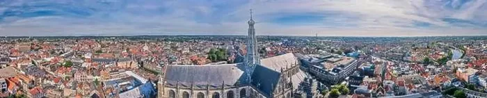 Framed Print : Netherlands, Haarlem - 20-06-2021: view from high above on the city of Haarlem Framed Print : Netherlands, Haarlem - 20-06-2021: view from high above on the city of Haarlem