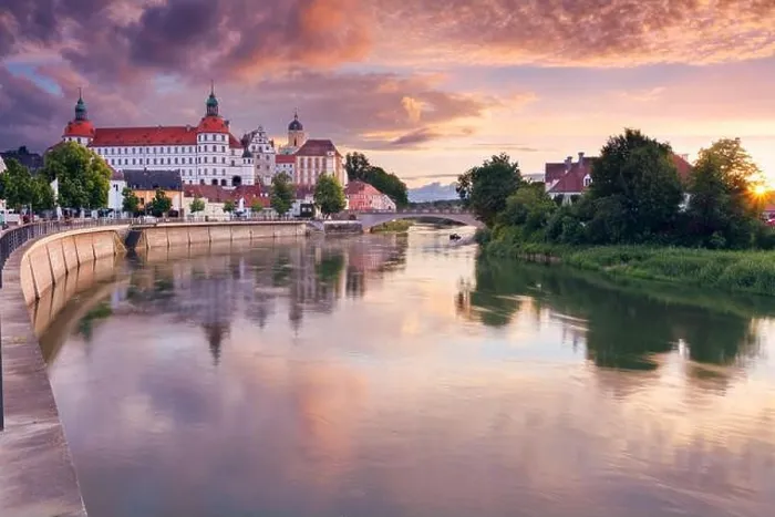 Framed Print : Neuburg an der Donau, Germany. Cityscape image of Neuburg an der Donau, Germany at summer sunset Framed Print : Neuburg an der Donau, Germany. Cityscape image of Neuburg an der Donau, Germany at summer sunset